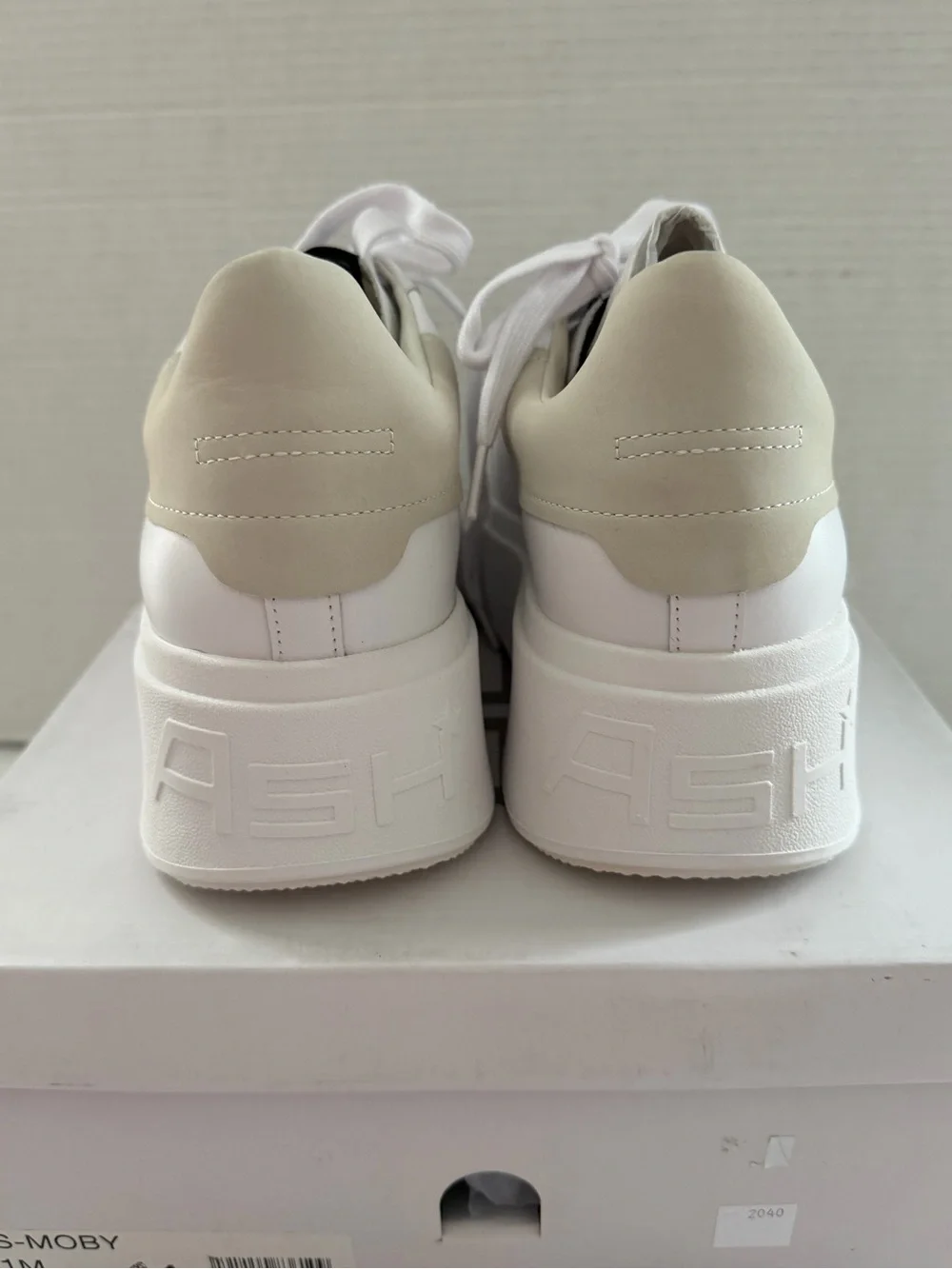 Ash Moby Strass Leather Sneaker Chunky Platform Women's White Size 41 / 10